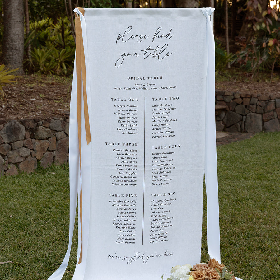 Linen Wedding Seating Charts Australia – Peach Perfect Stationery