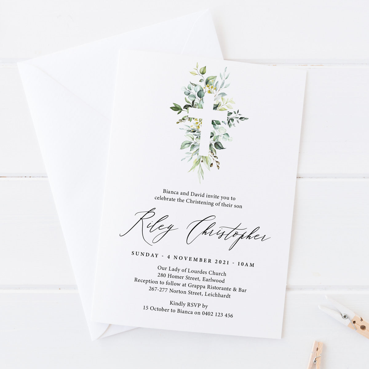 Beautiful Boy Baptism And Christening Invitations – Peach Perfect 