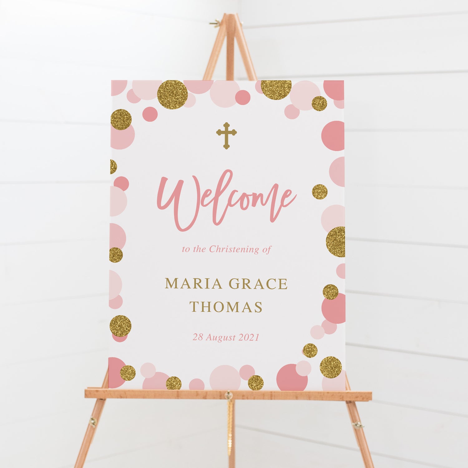 Floral Baptism Welcome Sign | Maddison – Peach Perfect Stationery