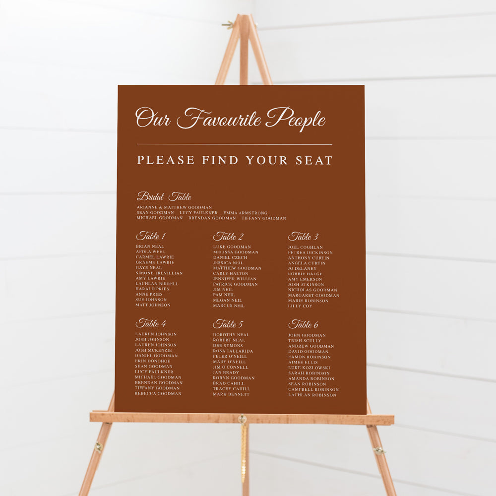 Find Your Seat Wedding Sign | The Lauren