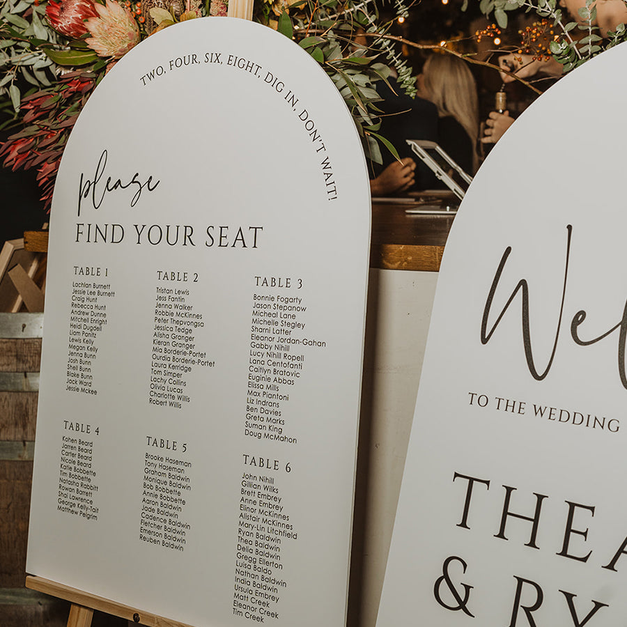 wedding sign package welcome sign and seating chart