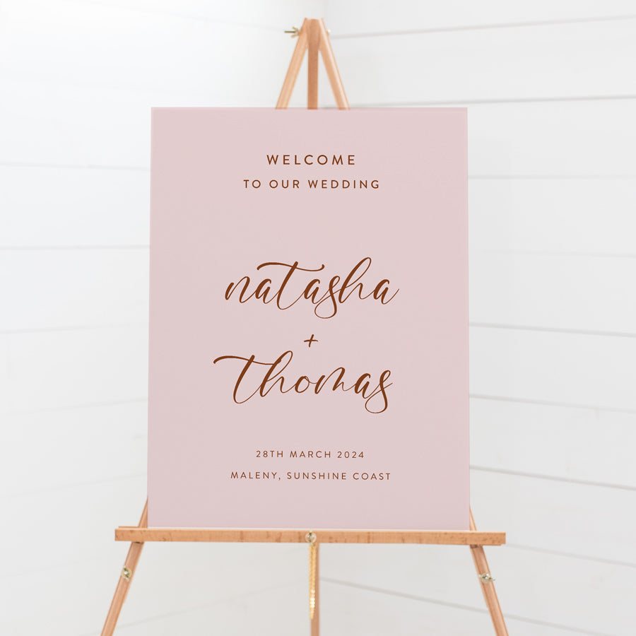 Modern Arch Wedding Welcome Sign Boards – Peach Perfect Stationery