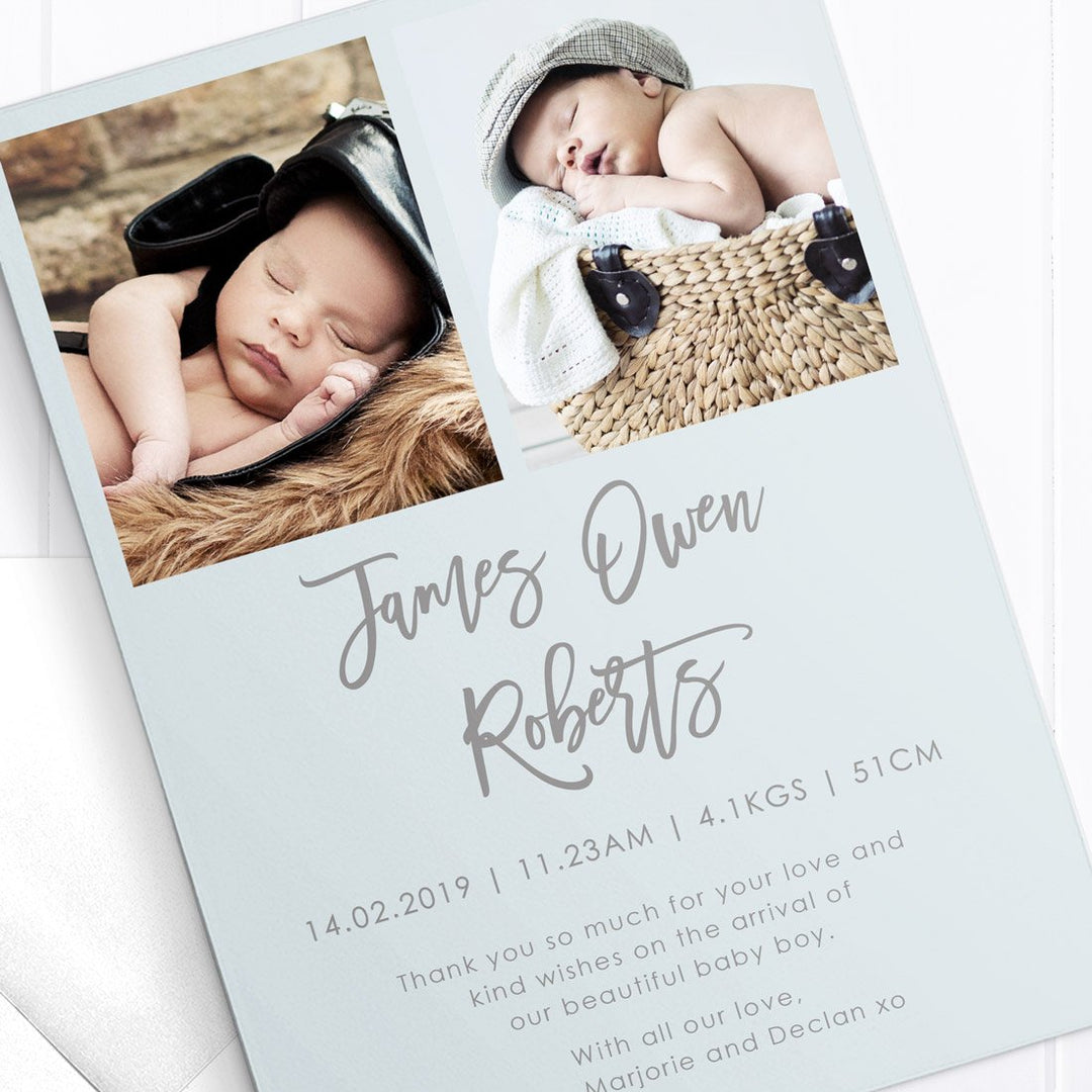 Customizable 'Hello World' Birth Announcement on Premium Cardstock