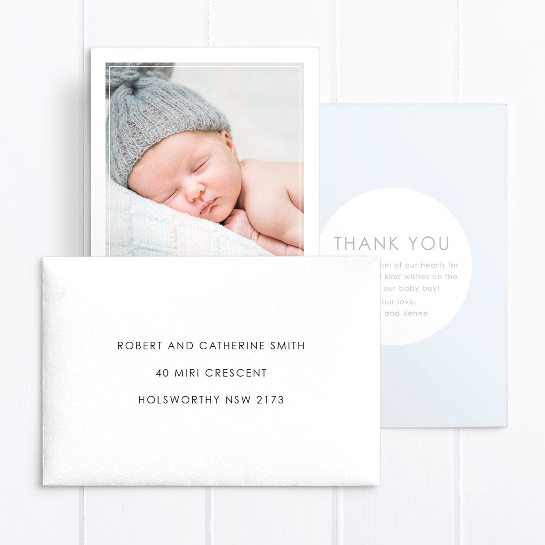 Baby shower thank you and 2024 birth announcement