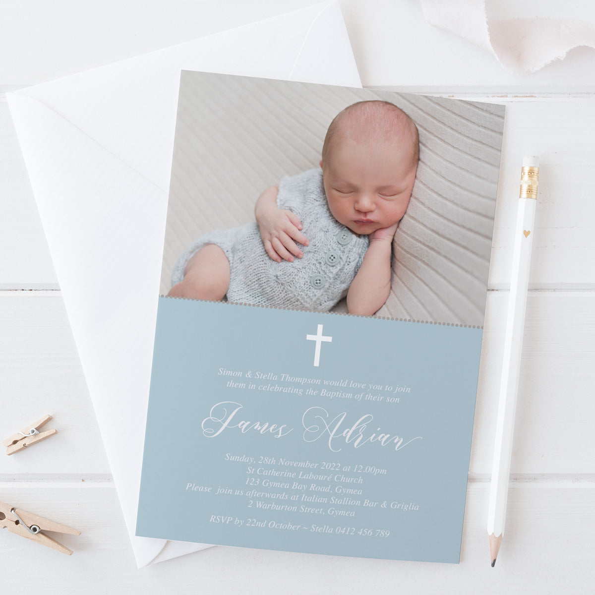 Traditional Catholic Baptism Invitations Australia – Peach Perfect ...